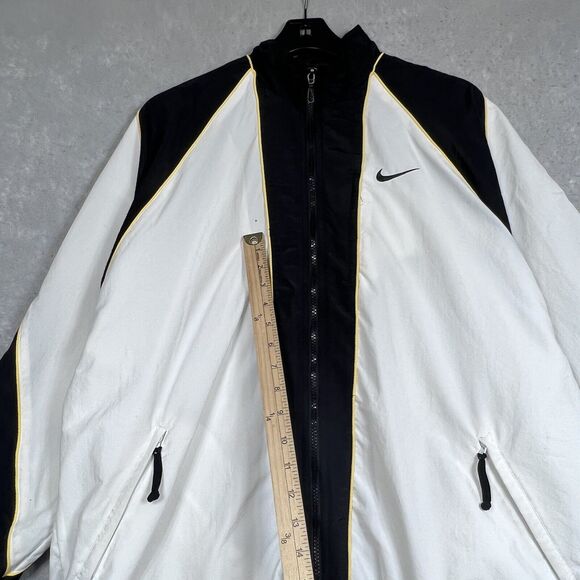 Vintage 90s Nike Windbreaker Jacket Womens Large Black/ White Lined Full Zip - Picture 14 of 14